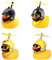 Srup 4 Stück Kleine Gelbe Ente Autodekoration, Gummiente mit Helm Auto Dekoration, Fahrrad Quietscheente mit Helm, Niedlich Ente Gelb Mit Propellerhelm (2 gelbe Modelle, 2 Schwarze Modelle)