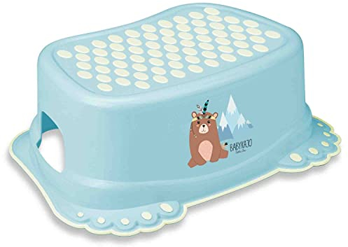 Babykajo Tritthocker für Kinder. Kinderhocker aus BPA freiem Plastik. Kinder Badhocker mit spezielles Anti-Rutsch Beschichtung.