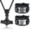ADRAMATA Viking Necklace Viking Bracelets for Men Amulet Jewelry Thors Hammer Necklace Norse Vegvisir Viking Bracelet Wolf Fenrir Bracelet Set
