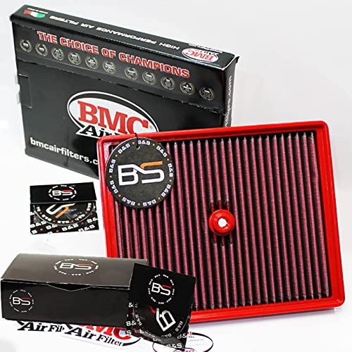 B&S Kit Filtro Aria Sportivo Aspirazione Rigenerabile Lavabile FB941/20 con Profumatore Interni