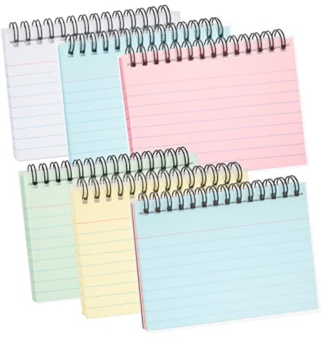 Karteikarten Mehrfarbige Liniert Karteikarten 12.5x7.5cm Revisionskarten Bunt Spirale Notizblock für Schule Büro Lernen 300 Blatt