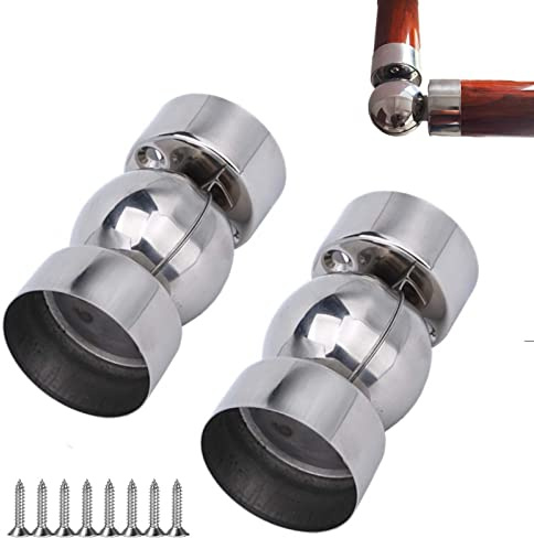 2 Stück Handlaufverbinder aus Edelstahl, Verbindungsstück für Kardangelenk , Verbinder 60 mm, Zubehör für Handlauf, Anschlüsse für Geländer, Holzhandlauf