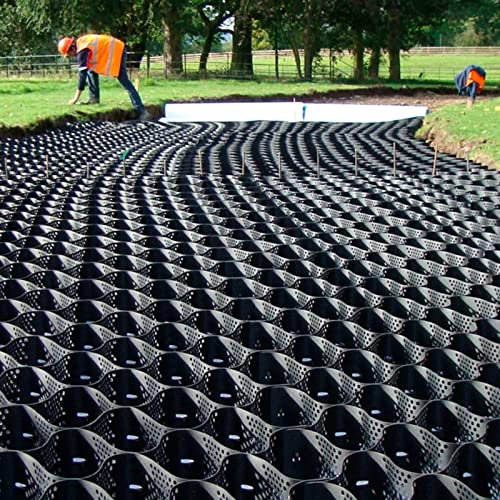 Stabilisateur Gravier Gazon Dalle Stabilisatrice Grille De Sol en Gravier De 10 Cm D'épaisseur pour Le Parking, Allées en Pente/Contrôle De La Boue, Système De Géocellules De Gravier De Pois Pliant