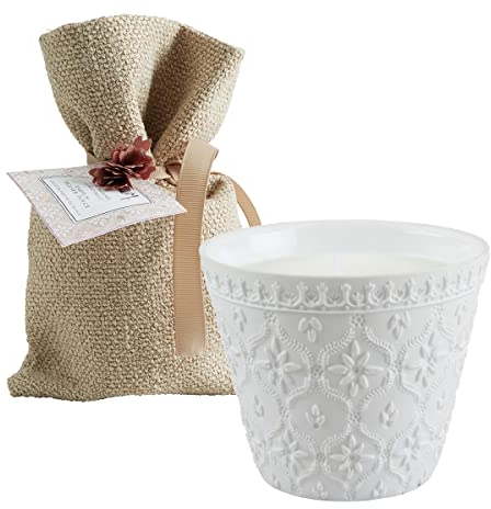 Mathilde M. Kerze Palazzo Bello 170 g - Feigenbaum Dolce Duftmischung (Feige, Bergamotte, Sandelholz) - Zylindrisch, Glas, Beige, 1 stück, indoor, ornate, geblümt, container_candle, ø 8,8 cm