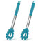 Spaghettilöffel, Joyfair 2 Stück Silikon Nudellöffel Set, Hitzebeständig 33 cm Nudelkelle mit Griff aus Edelstahl, Nudelzange für Nudeln/Spaghetti/Kochen/Backen, Spülmaschinenfest - Blau
