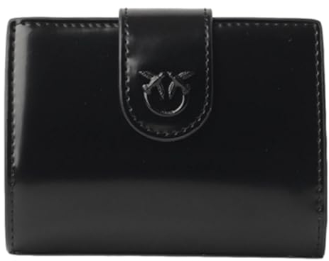 Pinko Wallet Pelle Spazzolata Lucida, Accessori da Viaggio-Portafogli Donna, Z99B_Nero Limousine Block Color, 12