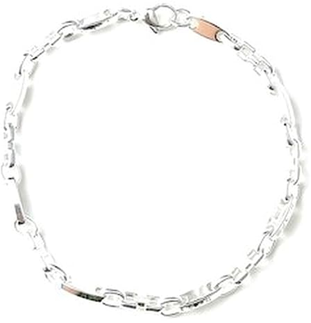 ayados Plattenarmband Edelstahl 4mm bis 10,5mm Plattenkette Steigbügelkette Platten Armband 21cm (Plattenarmband 6,5mm x 21cm, Edelstahl Versilbert)