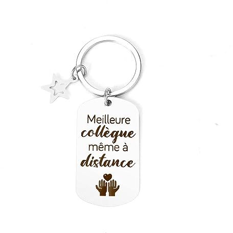 QONCV Cadeau Collegue de Travail Femme, Porte Clef Collegue Départ Collègue Remerciement Inspirant Cadeaux Noel, Idée Cadeaux Collègue Original Humour