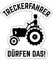 Spreadshirt Treckerfahrer Dürfen Das Lustiger Spruch Traktor Sticker, max. 10x10 cm, 10 x 10 cm, Mattweiß