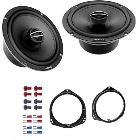 Hertz CPX 165 Auto Lautsprecher 16,5cm mit Einbauset passend für Opel Corsa B 1993-2008 Türen vorne 570 Watt 2 Wege Koaxial