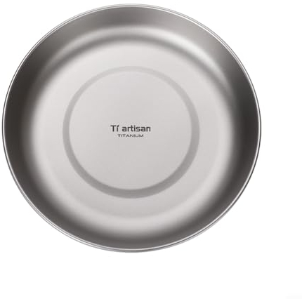 FUBESK Assiette ultra légère en titane pour le camping, les fruits, les dîners, les barbecues, la randonnée, les pique-niques, les ustensiles de cuisine (700 ml)