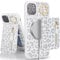 SailorTech iPhone 11 Pro Phone Case with Card Holder, iPhone 11 Pro Case Magsafe Ring Stand with Kickstand Card Slots Wallet Detachable 2-in-1 Zipper Case - White Leopard