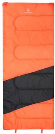 Mountainlodge 3-Jahreszeiten-Schlafsack für Erwachsene, wasserdicht, leicht, Campingausrüstung für Camping, Reisen und Rucksackreisen, Orange