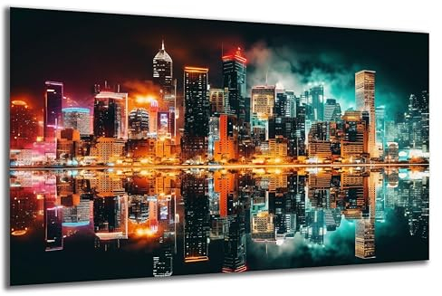 DARO Design - Wand-Bild auf 6mm HDF 70x50 cm New York Abstrakt - Wand-Deko Bilder Geschenk