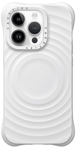 CASETiFY Ripple Silicone Case for iPhone 14 Pro [Magsafe Compatible / 6.6 ft. 2X Military Grade Drop Protection] Soft-Touch, Secure Grip - White