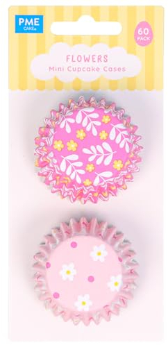PME Easter Foil-Lined Cupcake Cases, Flowers - Mini Size (Pack of 60)