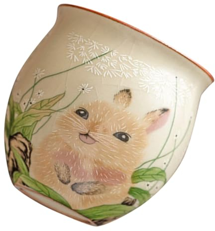 Zerodeko Taza De Té Cerámica Vintage Decoración De Conejo Taza Funcional Para Oficina Capacidad Moderada Para Ceremonias De Té y Uso Diario