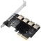 YBBOTT PCI-E 4X auf 4 PCI-Express 16X Slots Riser Karte,PCI-E 4X auf Externe 4 PCI-E USB 3.0 Adapter Multiplier Karte für Bitcoin Mining