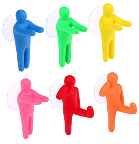 IMIKEYA 6stücke Teiliges Junge Mädchen Badezimmer-organizerset Mit Saugnapf Kreative Zahnbürstenhalter Handtuchhaken Stabiler Halter Für Zahnbürsten Handtücher Multifunktional Spiegel Kühl