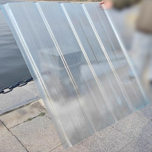 Wärmeisolierende Durchsichtige Dachblech mit UV-Schutz,1.2mm-Glasfaser-Tageslichtpaneele,Wandplatte Profilplatten Dachpaneele,Wellblech Dachplatten,für Gewächshaus,Garage (0.9x0.5m/35x20in,2 pcs)