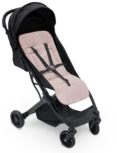 Colchoneta Universal Transpirable de Algodón 100% para Silla de Paseo, Comodidad de Verano en Cochecitos y Asientos de Carro (DC036 Rosa)