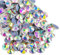 Beadsland Pedrería Hotfix,144 Piezas de Diamantes de imitación de Cristal con Parte Posterior Plana para Manualidades,Ropa,Decoración DIY,Cristal AB,SS50,10 mm