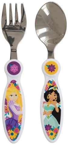 SET DE 2 CUBIERTOS METALICOS DISNEY PRINCESS BRAVE AND BOLD