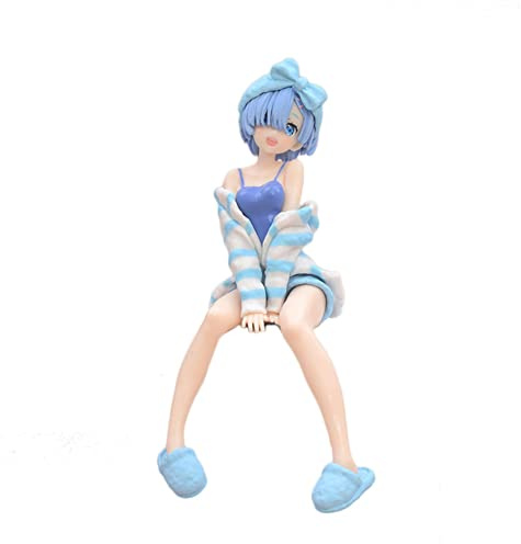 Tongyundacheng Anime Re:0 Figur Rem Ram Nudelstopper Figur Modell 15,5 cm Remu und Ramu PVC Actionfigur Sitzende Pose Statue Desktop Dekoration Sammlerstück Geschenke