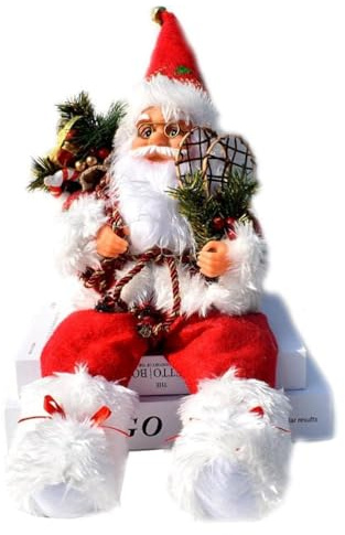 Newhope Weihnachtsmann Sitzender Weihnachtsvitrine Dekoration 57cm Dekofigur Nikolaus für Innen- und Außen, Rot