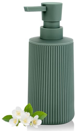 Moderne Seifenspender Grün Kunststoff Spülmittelspender, Seifenspender Bad für Badezimmer, Arbeitsplatte, Küche, Soap Dispenser mit Pumpspender (Grün)