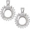 HOBBIESAY 2 colgantes de plata de ley 925 con base abierta, bisel en blanco, bandeja en blanco, base para colgante de cabujón ovalado de 12 x 10 mm, agujero para hacer joyas: 3 x 3,5 mm, Plata de ley