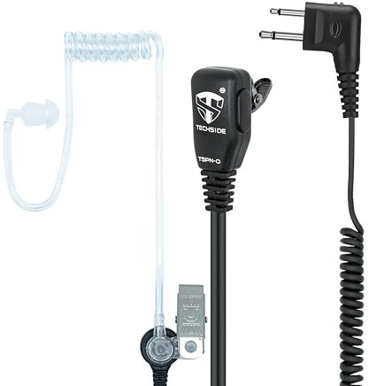TechSide Auricolare compatibile per Motorola DP1400 CP040 GP300 GP88 Walkie Talkie Radio, G Shape, Auricolare con Microfono e PTT per la Protezione del Corpo (1 pezzo)