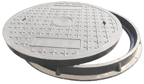 GUAWJRZDP Couvercle de Regard Rond, Couvercle Et Cadre de Trou En Résine, Couvercle D'égout Encastré, Couvercle de Fosse Septique Invisible Pour Jardin, Pour Sous-sol, Trottoir, Pelouse(Gray,400x40mm/