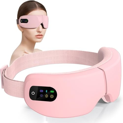 Velanu - RelaxBrille Elektrischer Augenmassagegerät mit Wärme, 7 Modi, Augenmaske, für Frauen, Männer, Freunde, Mama und Papa, Schlafmaske zur Entspannung, Stressabbau und Schlafverbesserung