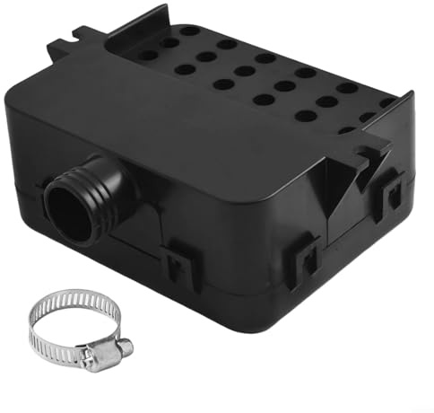 25 mm quadratischer Dieselheizungs-Lufteinlass-Filter-Schalldämpfer, Metall und Kunststoff, kompatibel mit Auto- und LKW-Heizungen, schwarz