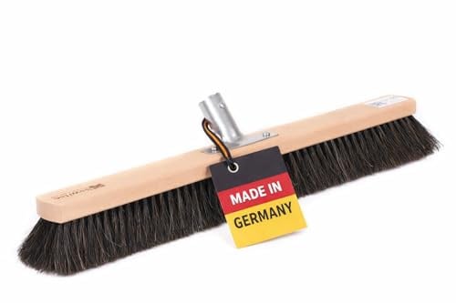 Rosshaar Besen 80cm Breit mit Metallhalter 28mm Saalbesen ohne Stiel | Rosshaar-Naturhaar-Borsten-Mischung, Sehr weich, Sehr gute Staubbindung, Ohne Stiel, Für Innen