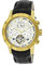 HERITOR Automatic Hannibal Semi-Skeleton Leather-Band Watch with Day and Date - Gold/Silver