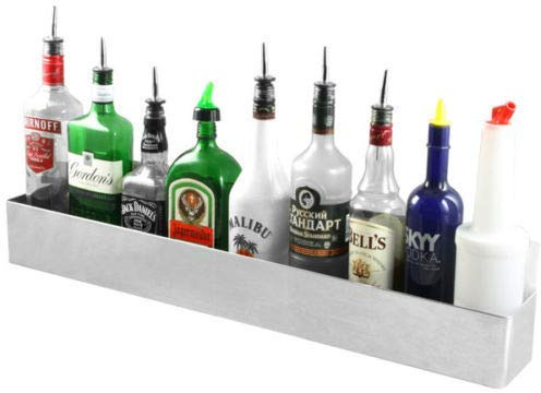 Chef-Hub, Stainless Steel Single Rail Speed Rack Bottle Holder, for Professionally Display Bottles Behind The Bar, 42