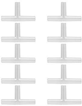 KOFUN 10 Pieces Aquarium 3 Way T Connector Tubing Air Valves for Fish Tank Oxygen Pump