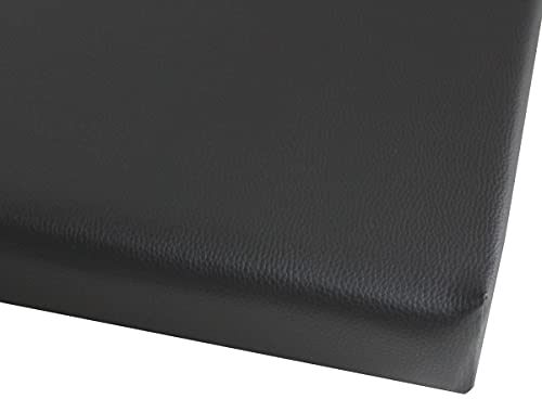IDEALES hochwertiges Sitzkissen Stuhlkissen Bankkissen für Haus und Garten aus Kunstleder 40 cm x 40 cm (schwarz mit Nappaprägung)