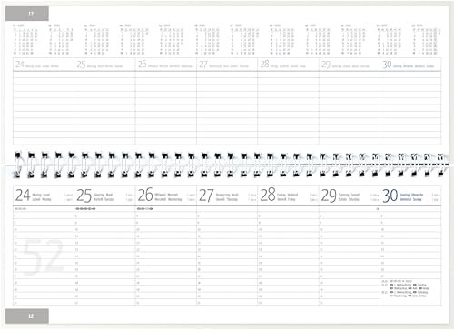 GÜSS Schreibtisch-Querkalender weißer Einband 1 Woche auf 2 Seiten, 128 S.