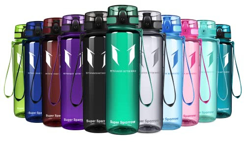 Super Sparrow Borraccia Sportiva & Bottiglia Bambini Senza Perdite - 750ml Bottiglia Acqua Plastica Riutilizzabile - Senza BPA