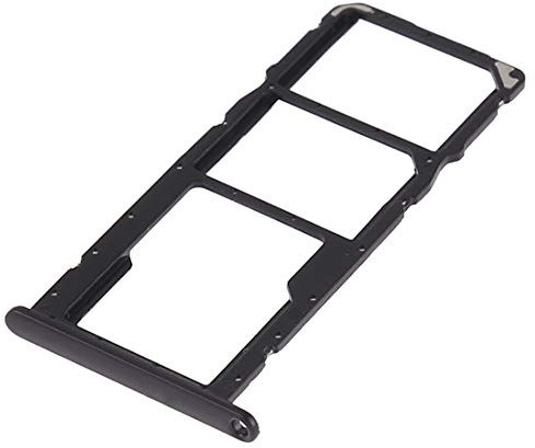 Compatible avec Huawei Y6 2019 HONOR 8A PLAY 8A JAT AL00 TL00 L29 LX1 LX2 Chariot Plateau Noir Logement Tray Port Carte Nano Sim1+ SIM 2 + SLOT SLITTA Logement Mémoire Micro SD Card