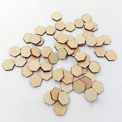 HEALLILY 200 stück 12 5mm buche sechseckige stücke holzschmuck holzscheiben scheiben Ornamente verschönerung DIY Handwerk Dekorationen für Hochzeit