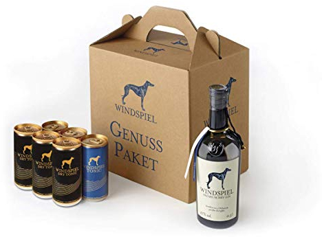 Windspiel Genusspaket Premium Dry Gin (1 x 0.5 l) + Windspiel Tonic Water Mix Set 2 x 3 Dosen (6 x 0.2 l)