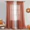 Cortinas semitransparentes de terracota de 84 pulgadas de largo para sala de estar, juego de 2 paneles con bolsillo para barra, decoración de ventana, cortinas de lino sintético con textura filtrante
