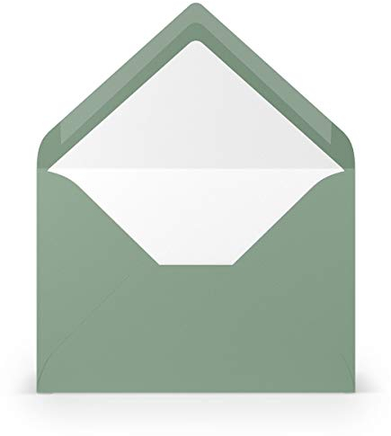 PAPERADO 50 Briefumschläge DIN B6 Eucalyptus gerippt - 100 g/m² Kuvert Ohne Fenster 17,8 x 12,5 cm - Umschläge mit Nassklebung spitze Klappe