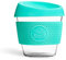 Neon Kactus Glass Coffee Cup | Reusable Glass Cup with Lid for Home or On the Go | Travel Coffee Cup | For Hot & Cold Drinks | Durable, Non-Permeable, Non-Slip, Splash-Proof | Free Spirit, 8oz