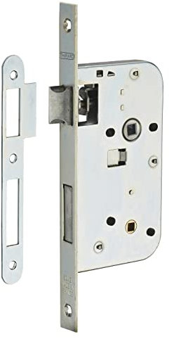 THIRARD - Serrure encastrable à condamnation pour porte de salle de bain et toilettes, axe 50 mm, bouts carrés, zingué