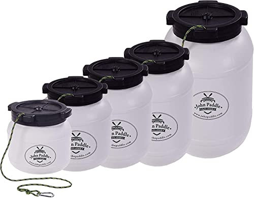 John Paddle - Barile Impermeabile + Tappo a Vite + Corda di Montaggio + Gancio a Vela – Impermeabile per Trasporto Canoa, Canotta, Kayak, canott, Bianco, 10 l